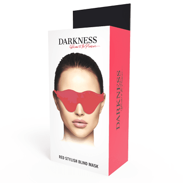 Darkness Red Eye Mask Maschera Occhi Rossa Regolabile PVC BDSM bondage - 4