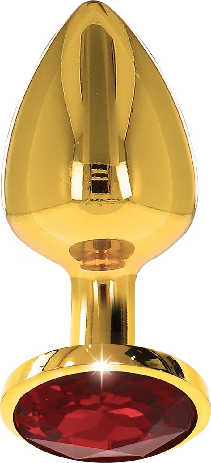 Plug anale Taboom S  metallo color oro idea regalo base gioiello rosso sex toy luxury - 3