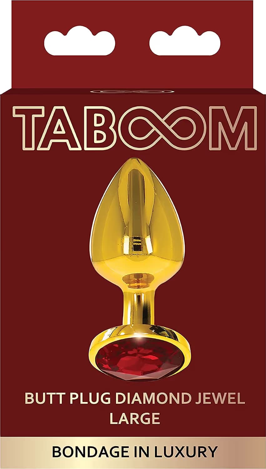 Plug anale Taboom S  metallo color oro idea regalo base gioiello rosso sex toy luxury - 4