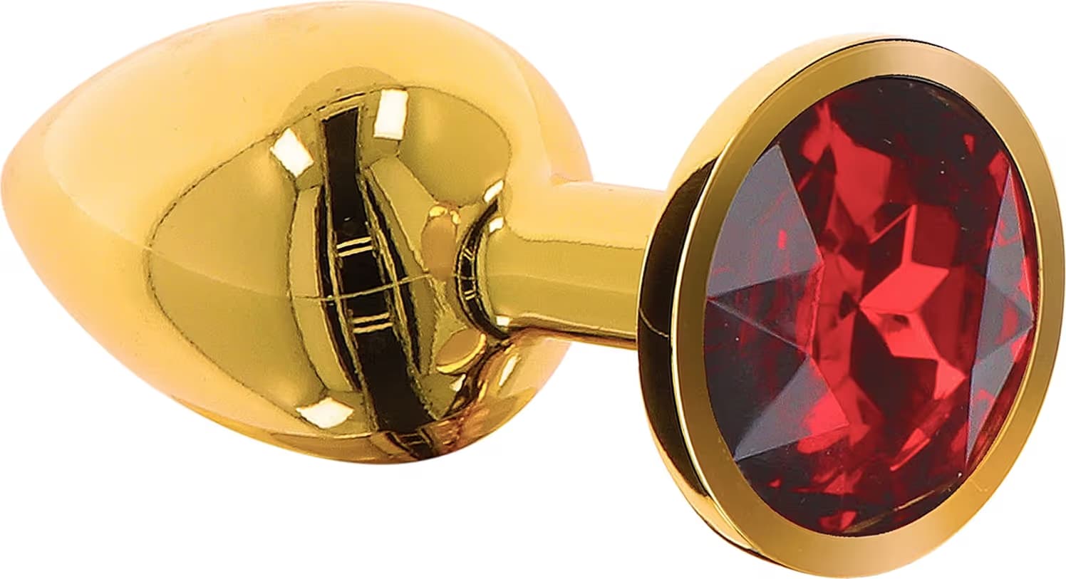 Plug anale Taboom S  metallo color oro idea regalo base gioiello rosso sex toy luxury - 5