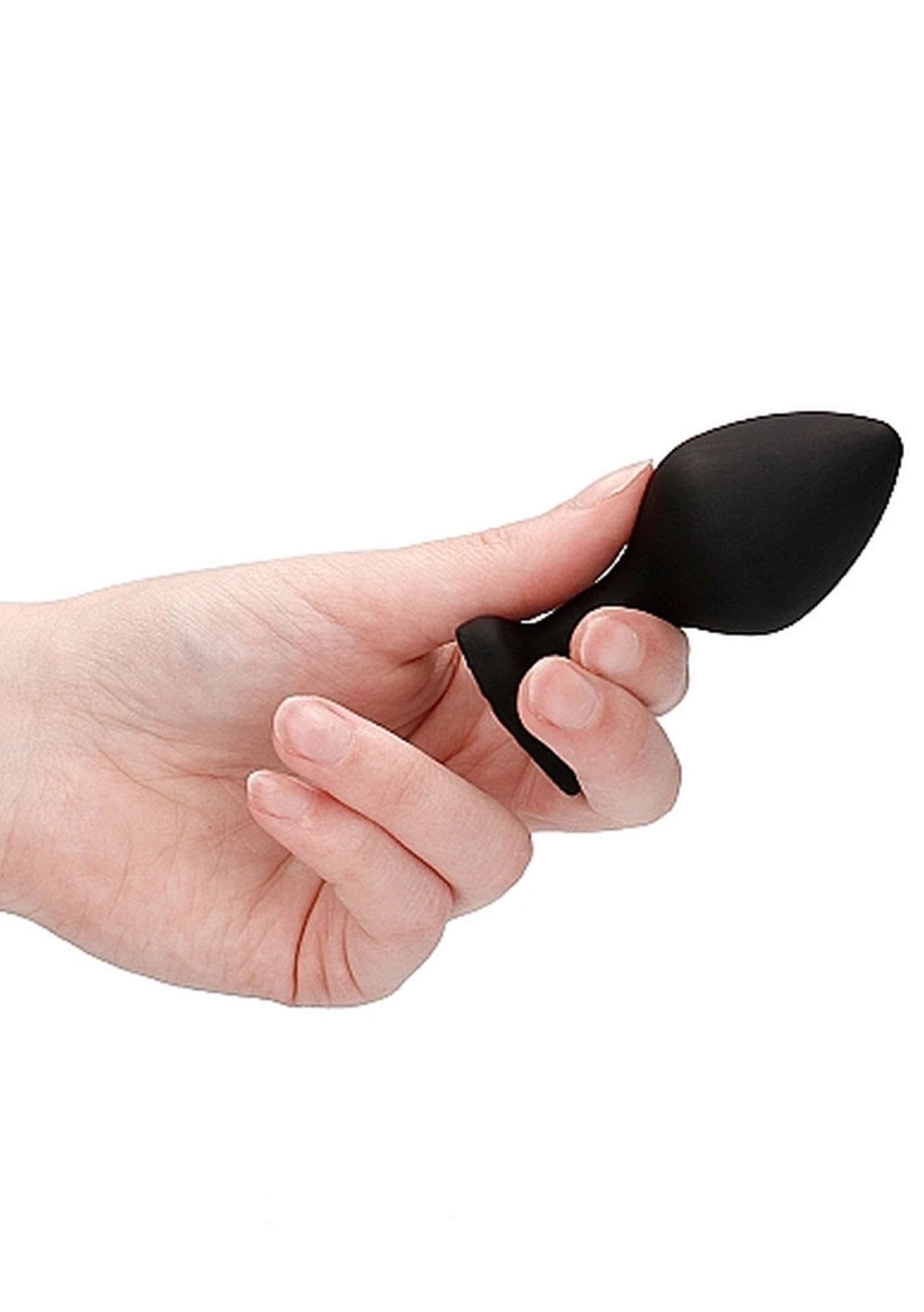 Plug anale large Ouch! silicone nero base cuore gioiello sex toy 8 cm Diamond Heart Large - 2