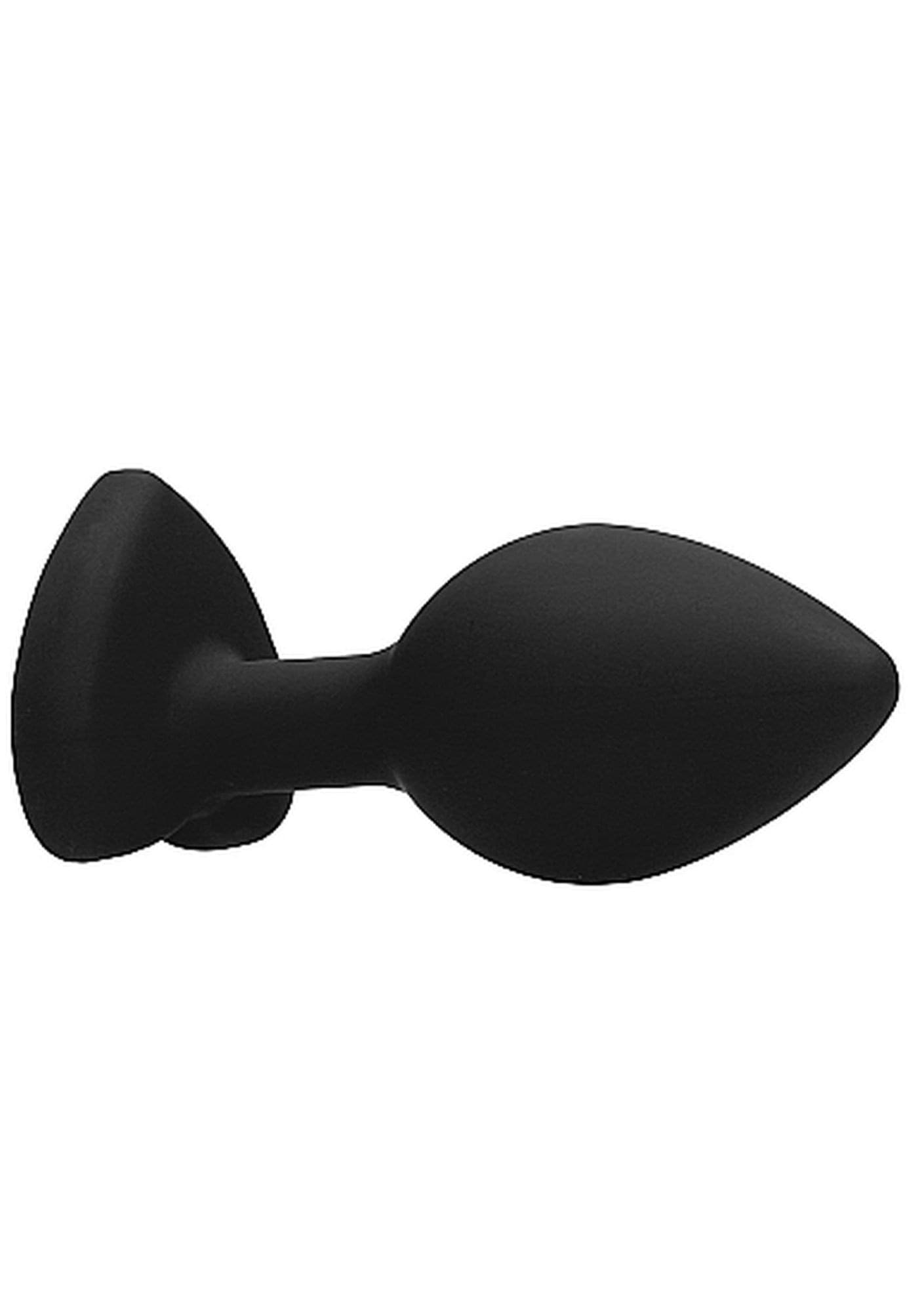 Plug anale large Ouch! silicone nero base cuore gioiello sex toy 8 cm Diamond Heart Large - 4