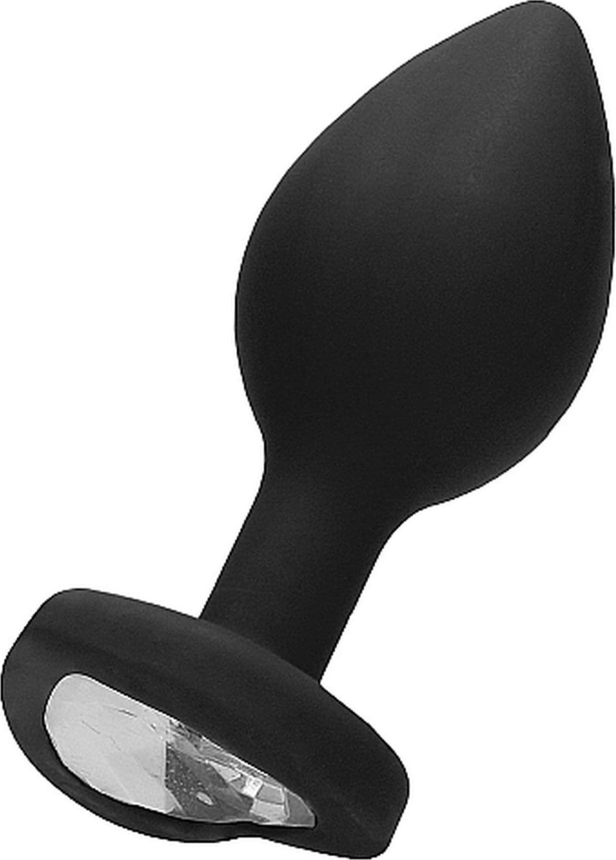Plug anale large Ouch! silicone nero base cuore gioiello sex toy 8 cm Diamond Heart Large - 9