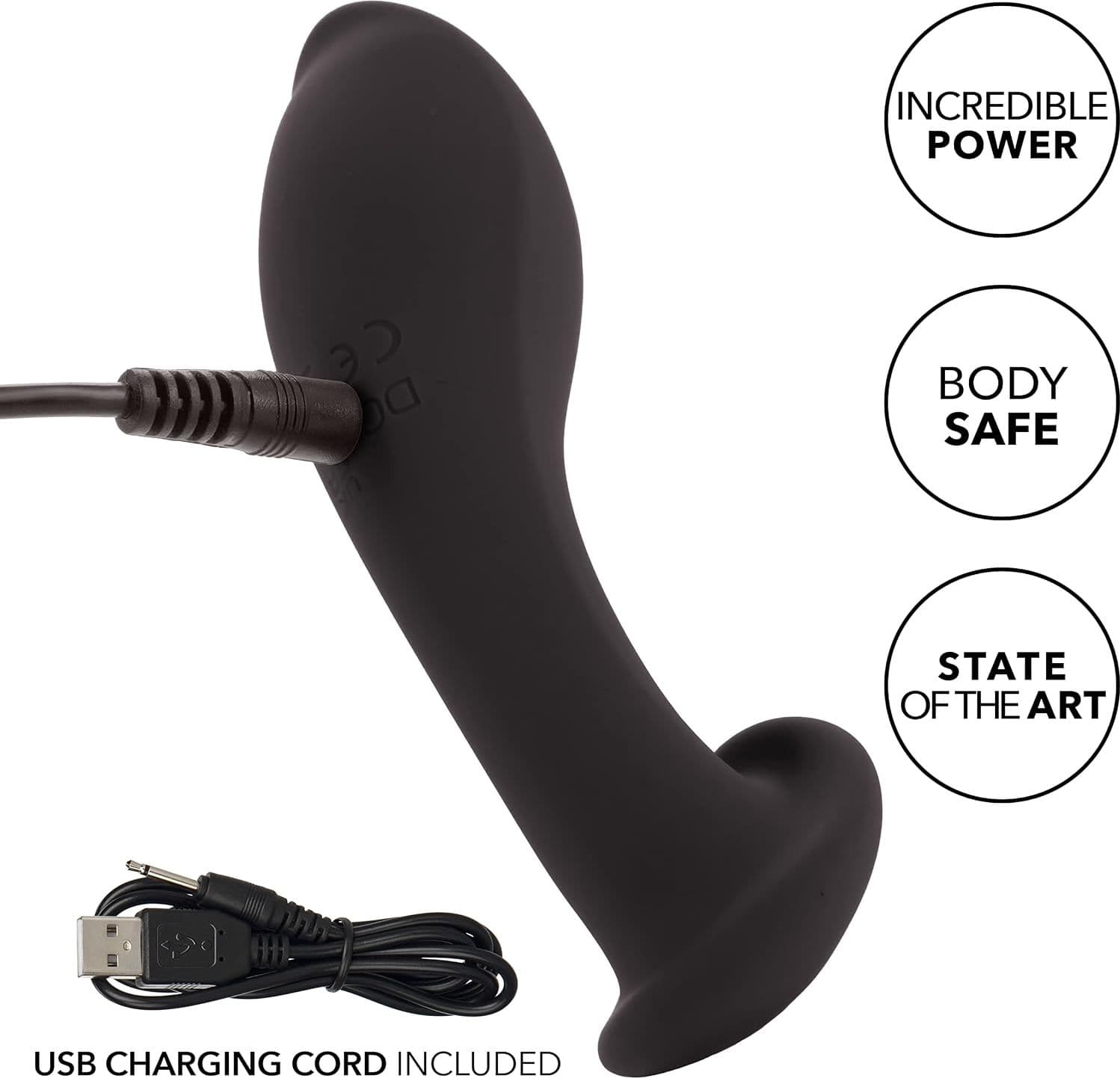 Plug anale Eclipse curvo stimolante della prostata12 funzioni silicone nero - 4