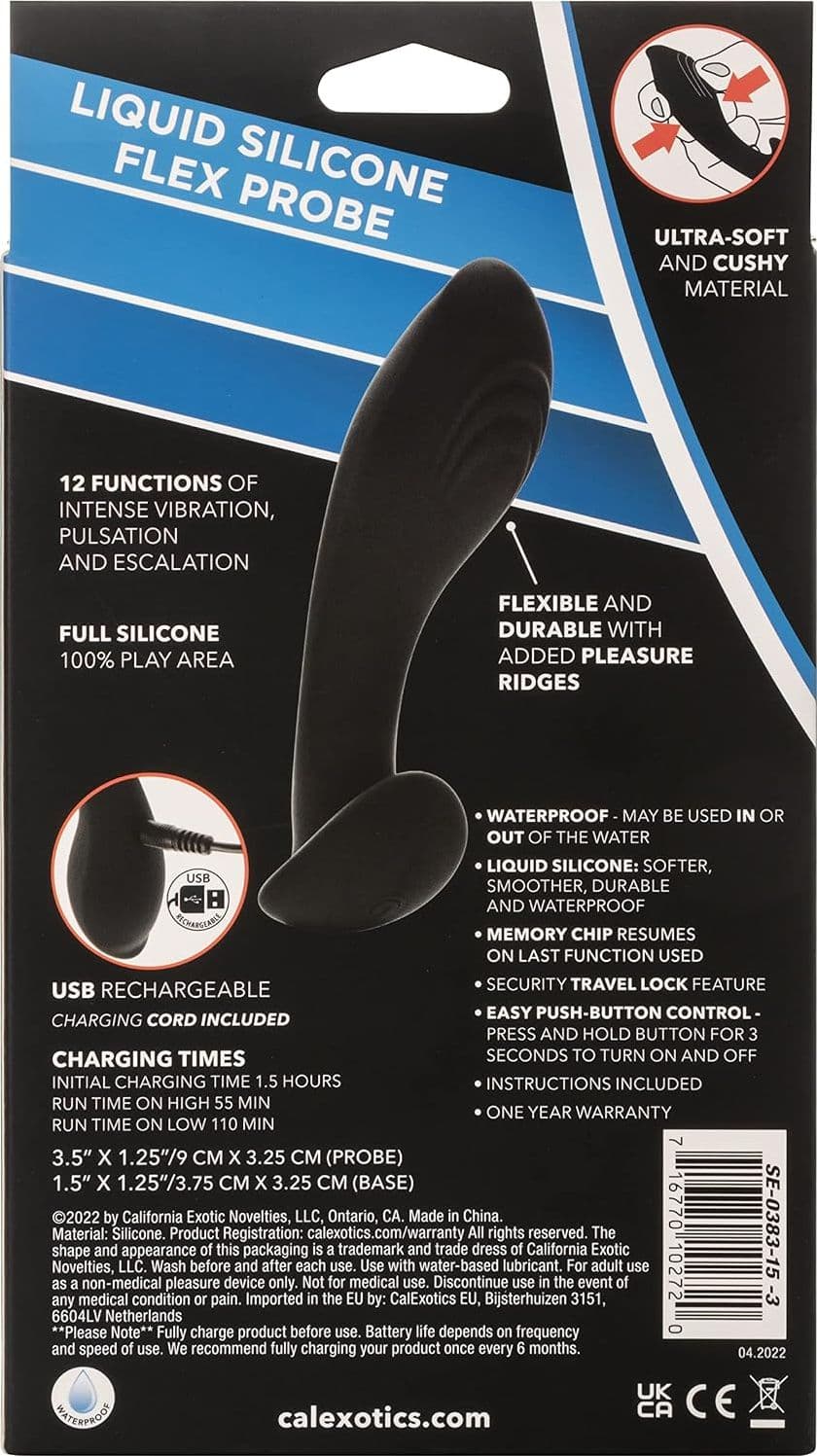 Plug anale Eclipse curvo stimolante della prostata12 funzioni silicone nero - 6