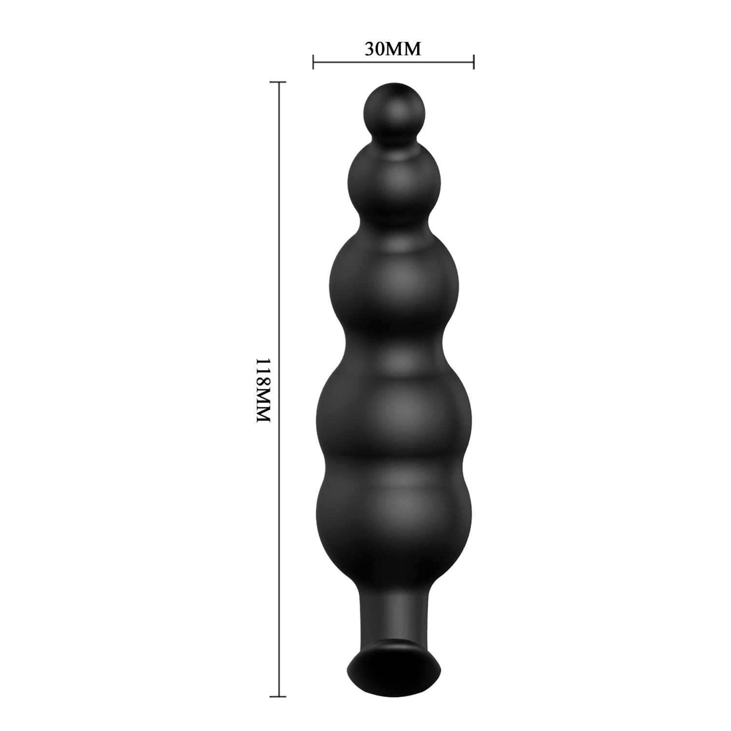Plug anale progressivo morbido flessibile 11,8 cm nero Pretty love silicone - 2