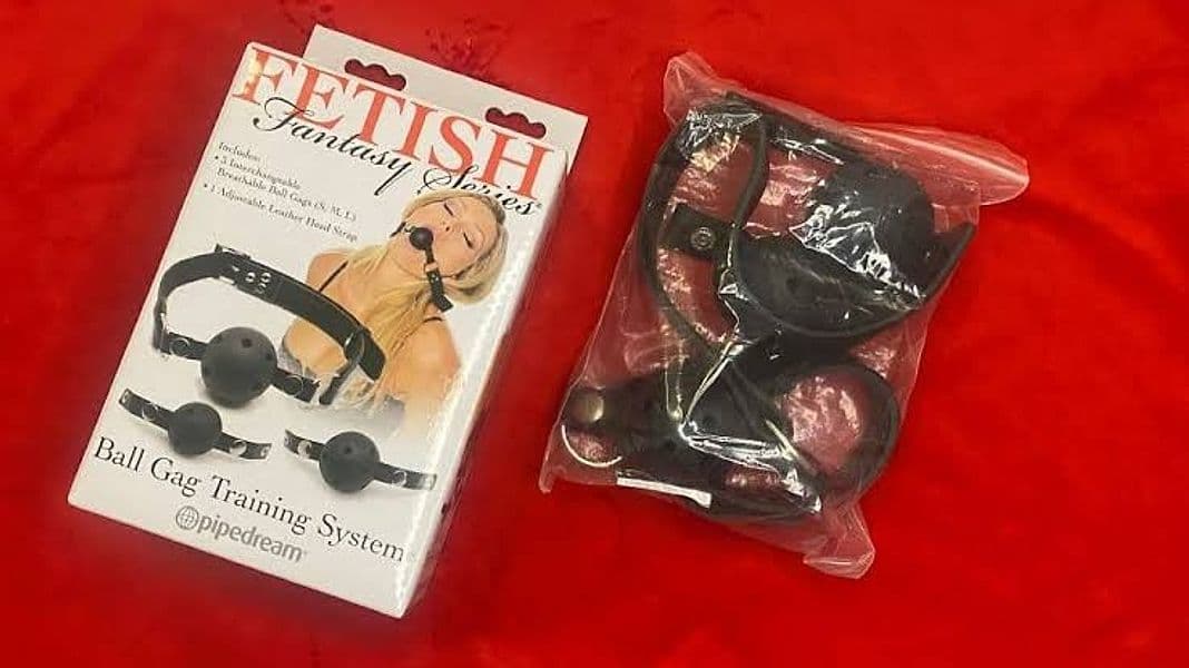 Ball Gag Training 3 PALLE S M L  BDSM bondage kit system Regolabile Nero - 3