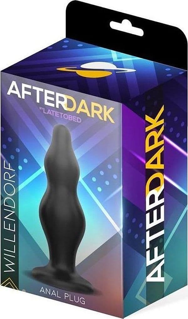 Afterdark Willendorf Plug Anale  12 cm Silicone Nero 12x4cm Ventosa BDSM Sex Toy - 3