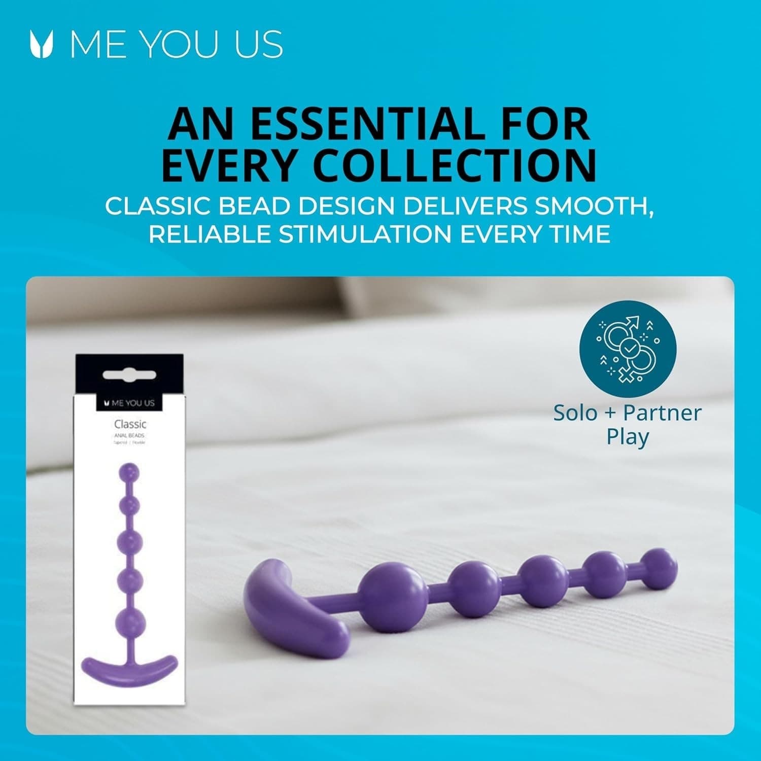 PLug sonda anale 16 c Me You Us Classic Viola  Sfere Graduali Flessibili Sex Toy - 2