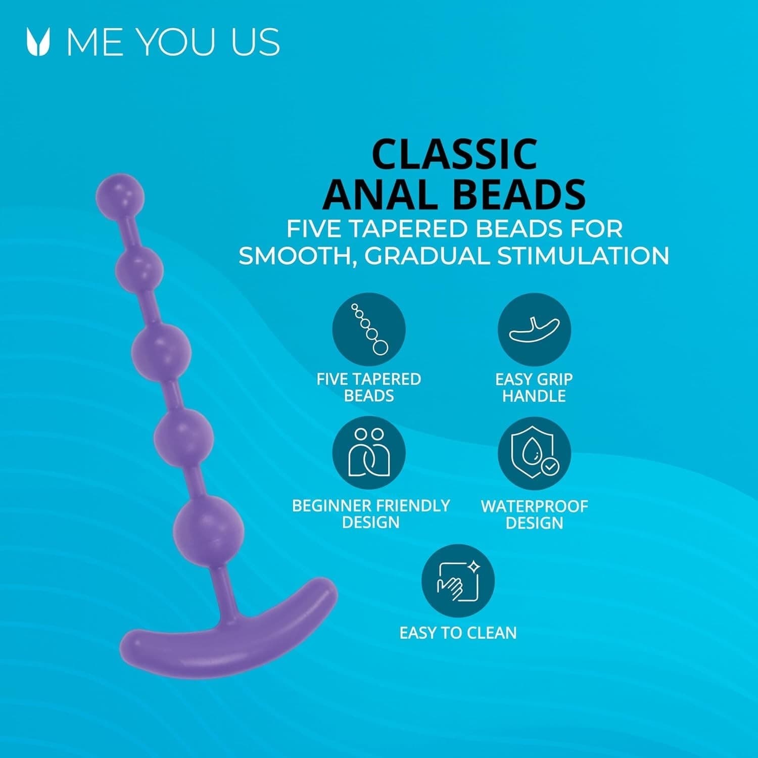 PLug sonda anale 16 c Me You Us Classic Viola  Sfere Graduali Flessibili Sex Toy - 7