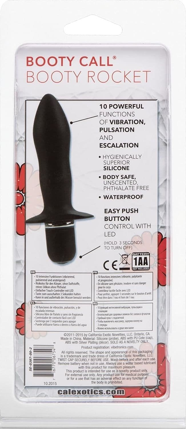 Plug vibrante nero Booty Call Booty Rocket Anale Silicone 10 Funzioni - 3