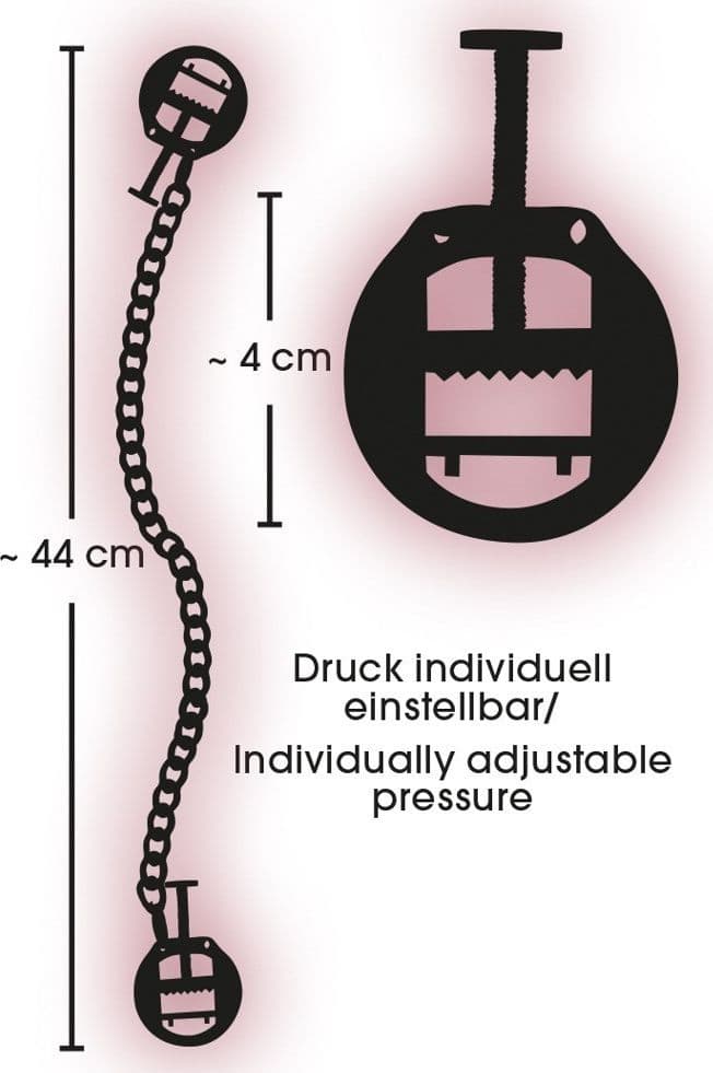 Pinze Capezzoli Regolabili Catena 44cm BDSM Bondage Sex Toy Fetish Collection - 3