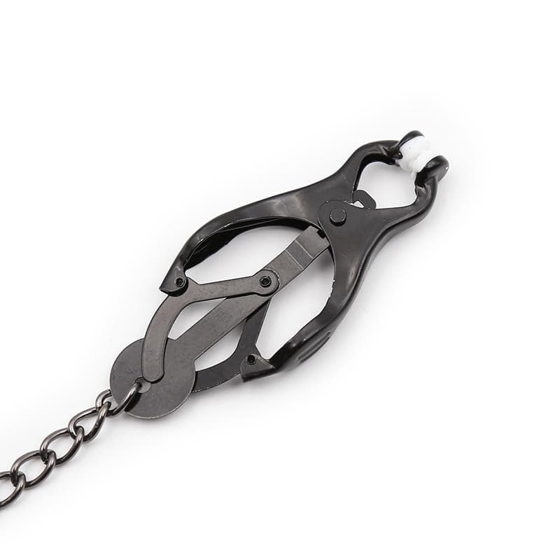 LateToBed Pinze Giapponesi Capezzoli Catena Nera BDSM Bondage Sex Toy 35 cm - 6