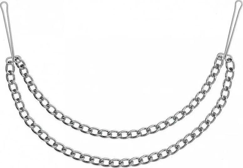 Pinze Capezzoli Doppia Catena Metallo BDSM Sex Toy Rimba Bondage Play - 2
