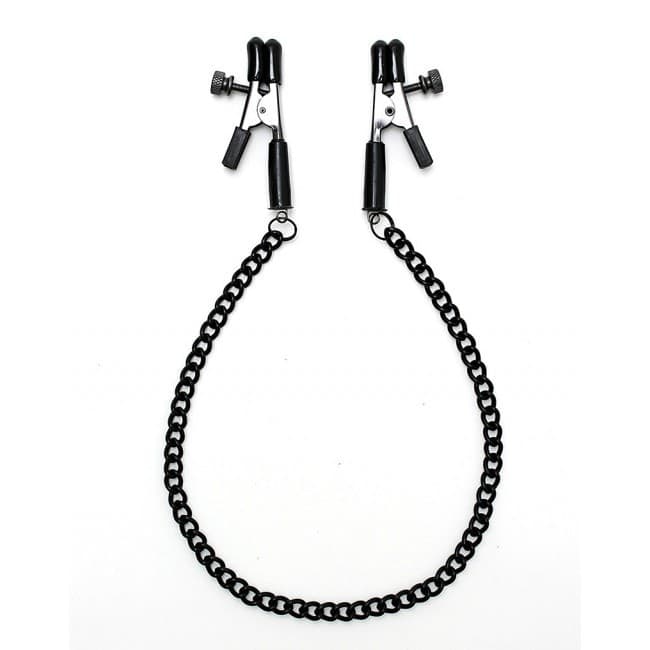 Pinzette Capezzoli Regolabili Catena Nera BDSM Sex Toy Rimba Bondage Play - 2