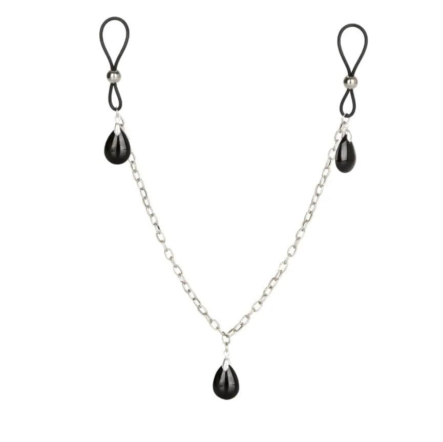 CalExotics Nipple Chain Onyx Gioiello Capezzoli Non Piercing BDSM Sex Toy 43cm - 2