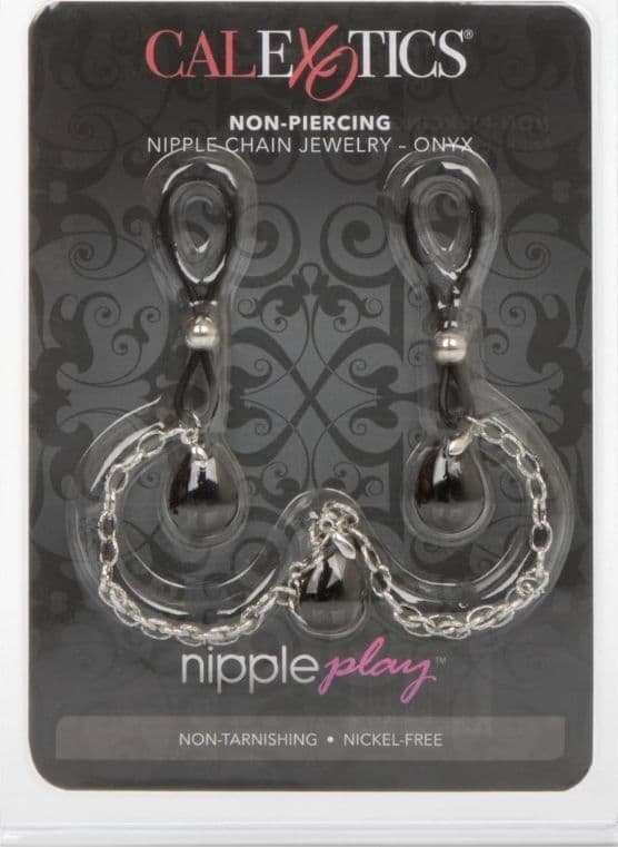 CalExotics Nipple Chain Onyx Gioiello Capezzoli Non Piercing BDSM Sex Toy 43cm - 3