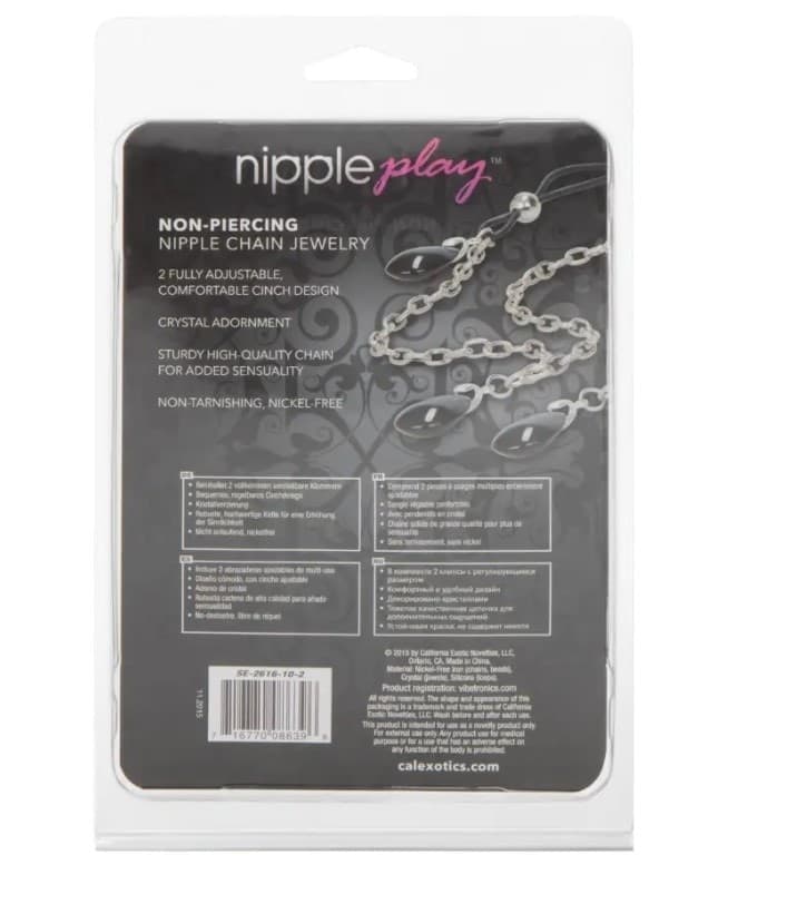 CalExotics Nipple Chain Onyx Gioiello Capezzoli Non Piercing BDSM Sex Toy 43cm - 4