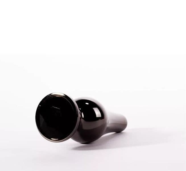 Plug Anale di Design 9,4 cm  metallo con gioiello grigio canna di fucile - 3