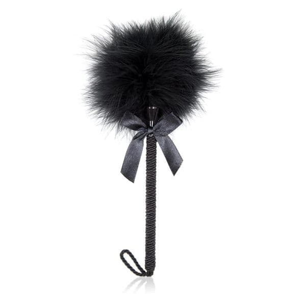 Frustino sexy con nero Piume Piume Nere 25cm Fiocco BDSM Bondage - 5