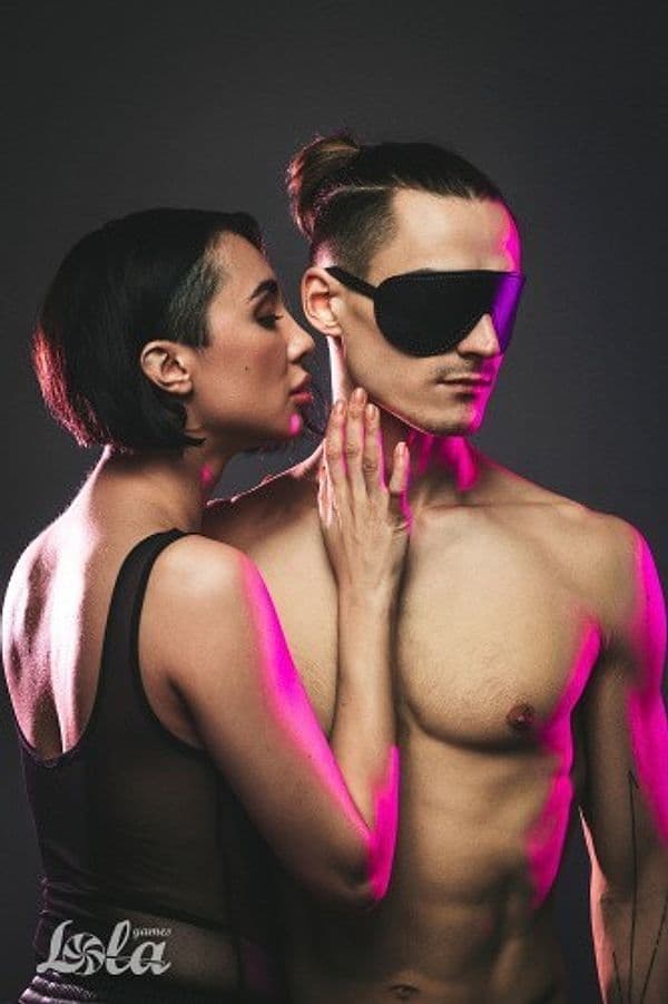Fetish Submissive Eye Mask II Pelle Vegana Neoprene Nero BDSM Bondage Sex Toy - 2