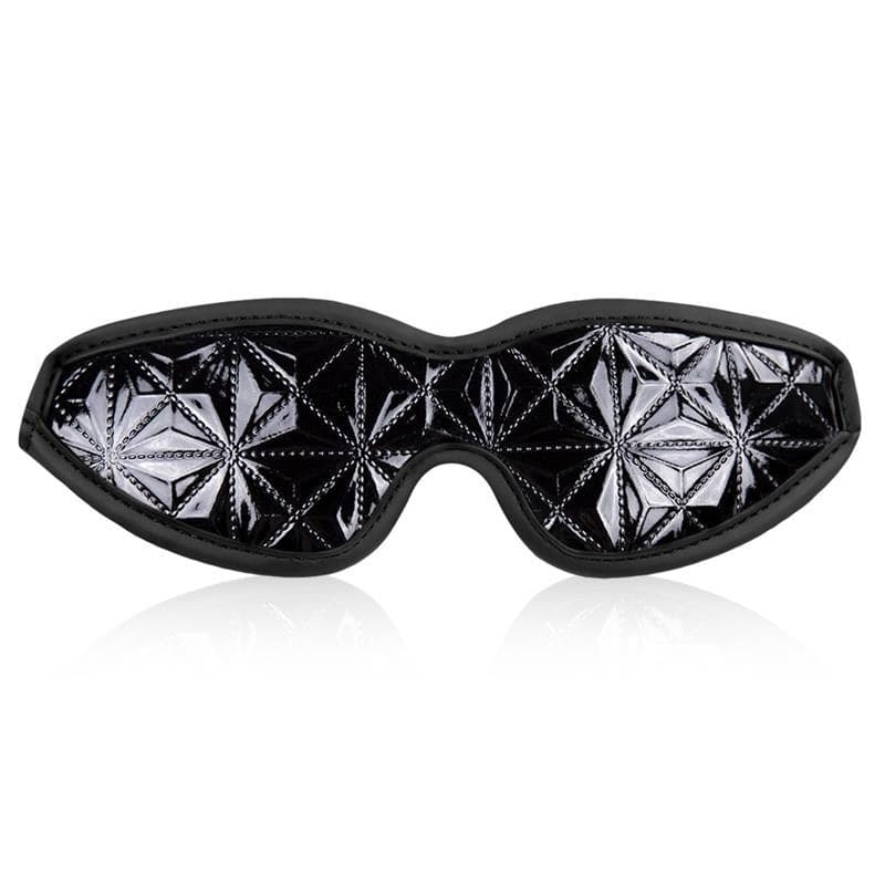Black Sapphire Maschera elegante Occhi Pelle Vegana BDSM Bondage Blindfold - 6