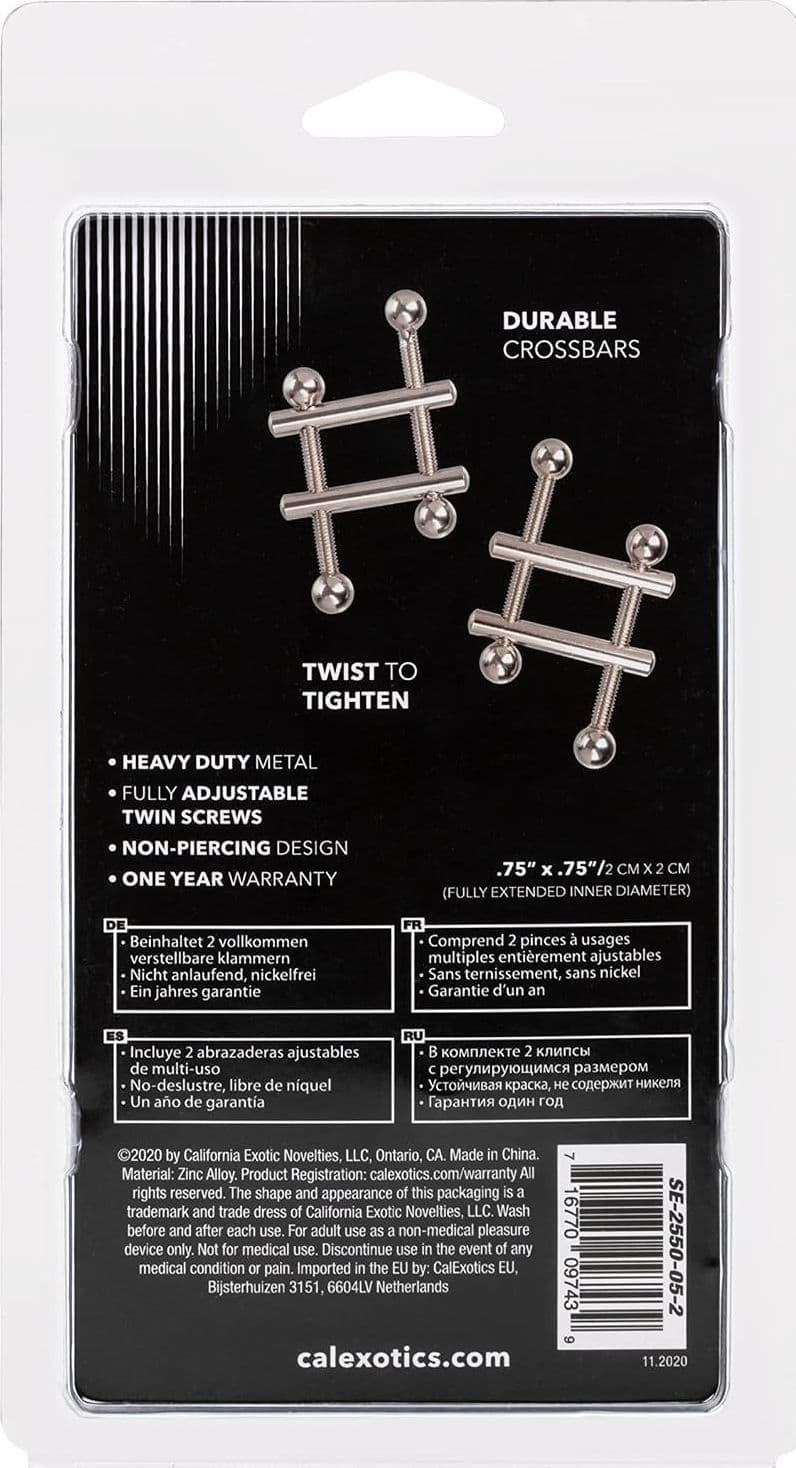 Pinzette morsetti Capezzoli Regolabili BDSM Bondage CalExotics Nipple Grips Cros - 2