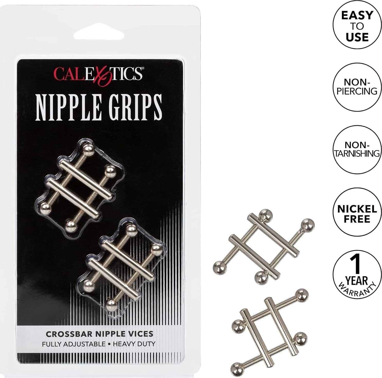 Pinzette morsetti Capezzoli Regolabili BDSM Bondage CalExotics Nipple Grips Cros - 5
