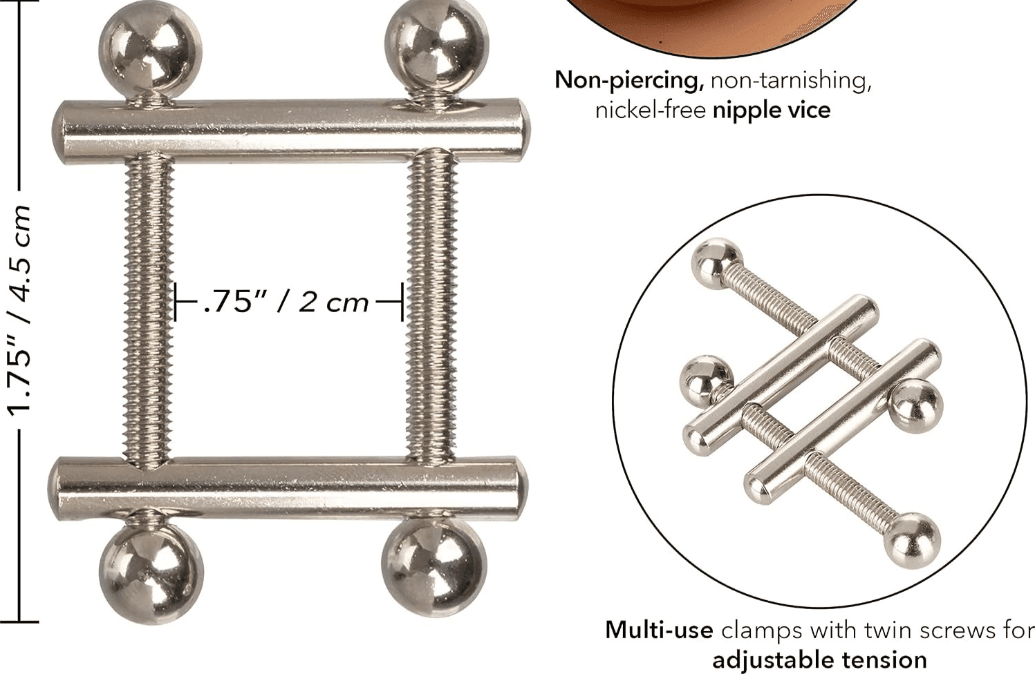 Pinzette morsetti Capezzoli Regolabili BDSM Bondage CalExotics Nipple Grips Cros - 7