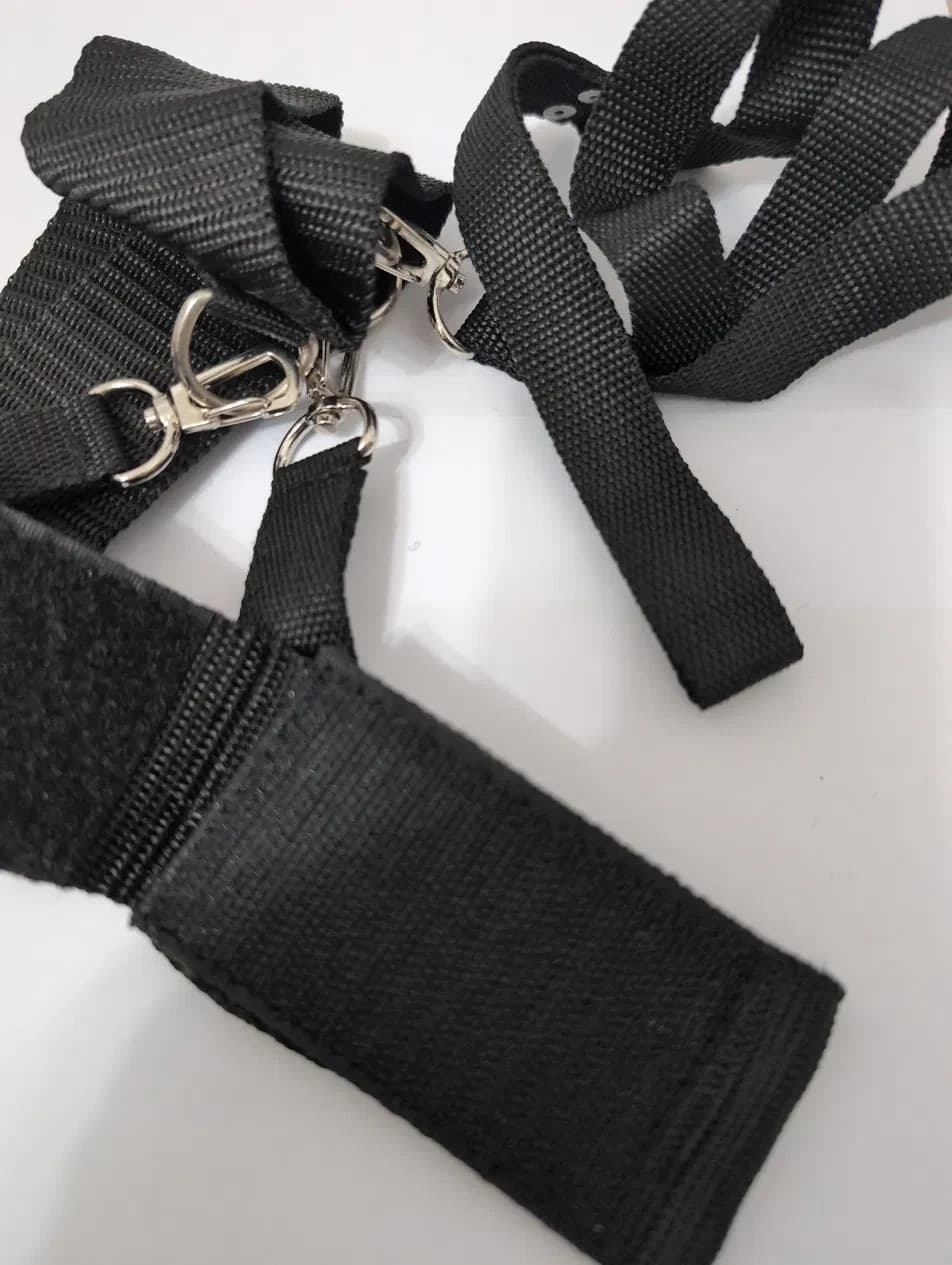 Lola Toys Plus Size Set Bondage Collare Polsiere Guinzaglio Nero BDSM - 2