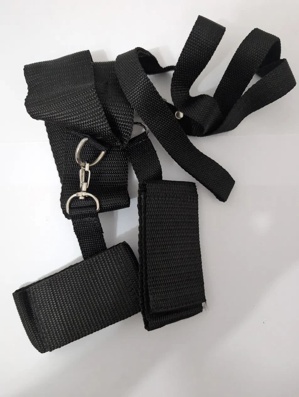 Lola Toys Plus Size Set Bondage Collare Polsiere Guinzaglio Nero BDSM - 4