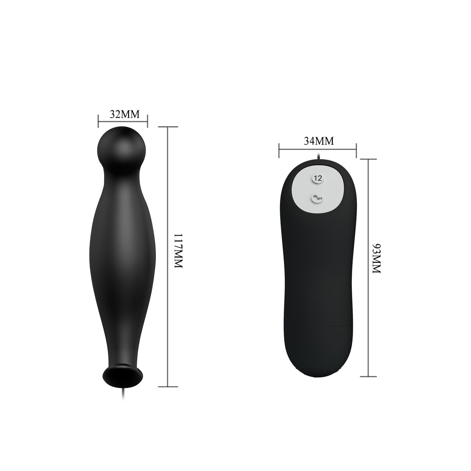 Pretty Love Plug Anale Vibrante 12 Funzioni Silicone Nero Waterproof Sex Toy - 4