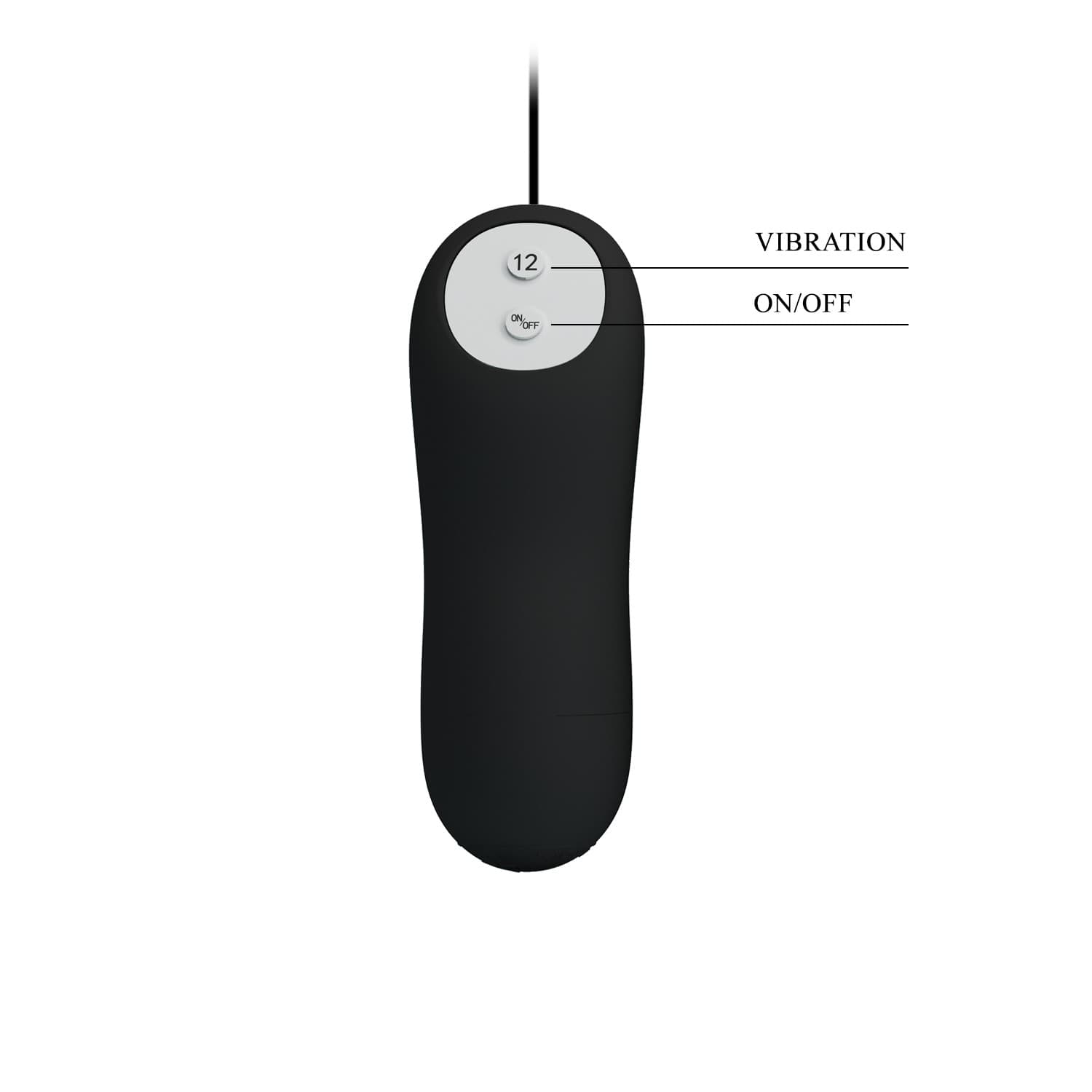 Pretty Love Plug Anale Vibrante 12 Funzioni Silicone Nero Waterproof Sex Toy - 5