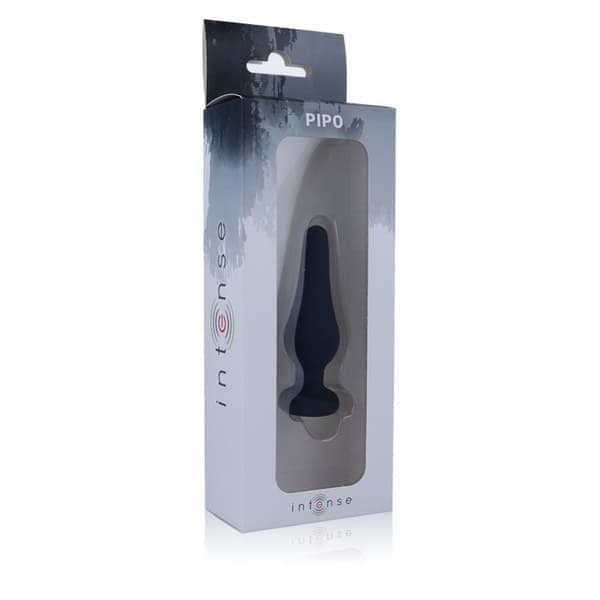 Intense Pipo S Plug Anale Silicone Nero 10 cm Flessibile Waterproof Sex Toy - 3