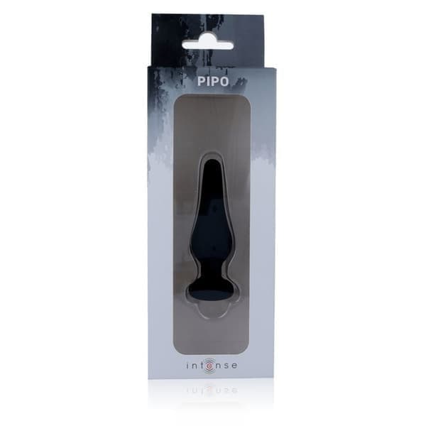 Intense Pipo S Plug Anale Silicone Nero 10 cm Flessibile Waterproof Sex Toy - 4
