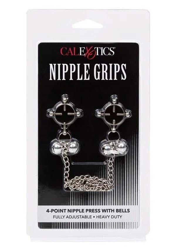 CalExotics Nipple Grips Pinze Capezzoli 4 Punti Campanelli Catena BDSM - 2