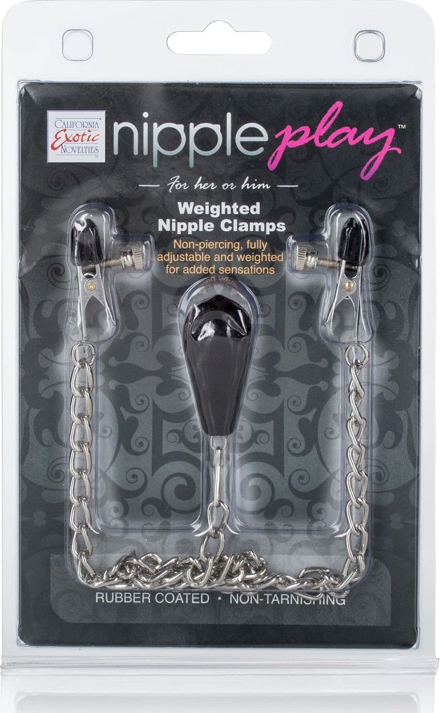CalExotics Weighted Nipple Clamps Pinze Capezzoli 80g Catena BDSM - 2