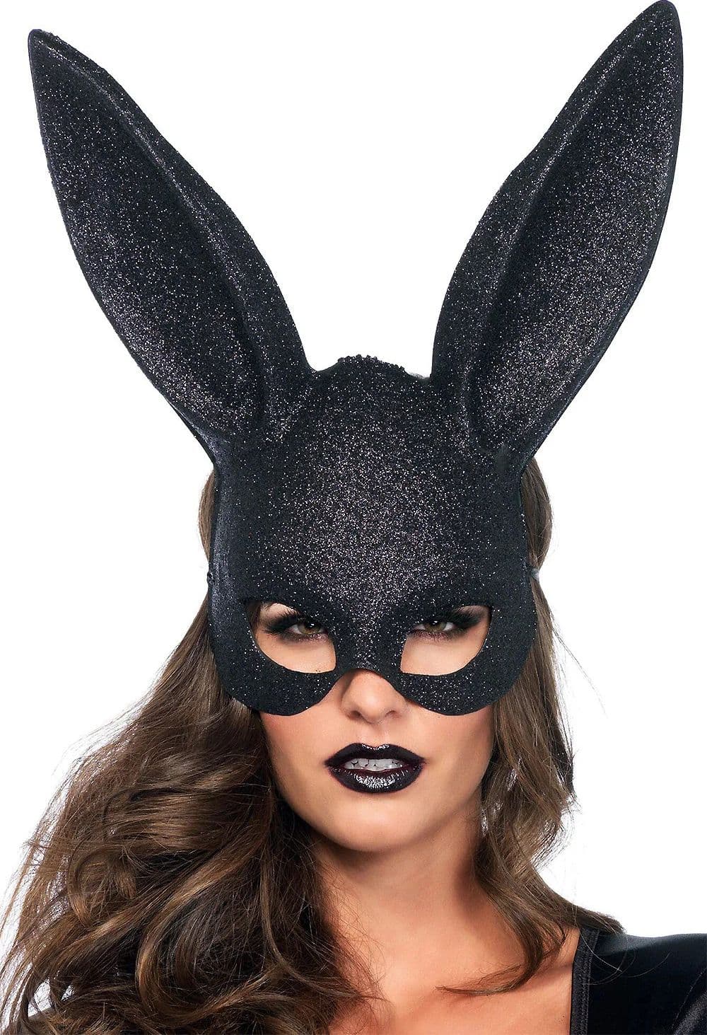 Leg Avenue Maschera Coniglio Glitter Nero Rabbit Mask One Size Costume - 2