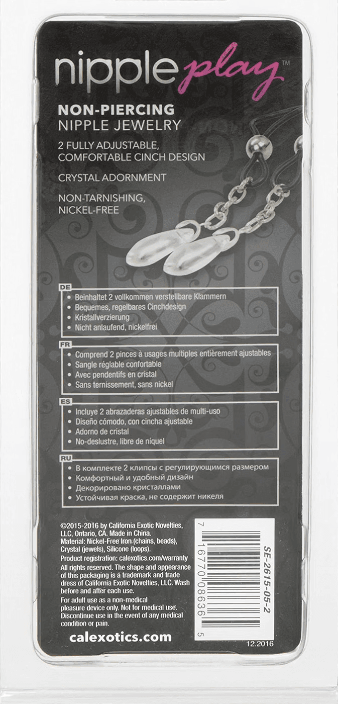 CalExotics Nipple Play Gioielli Capezzoli Non Piercing Crystal Regolabili - 2