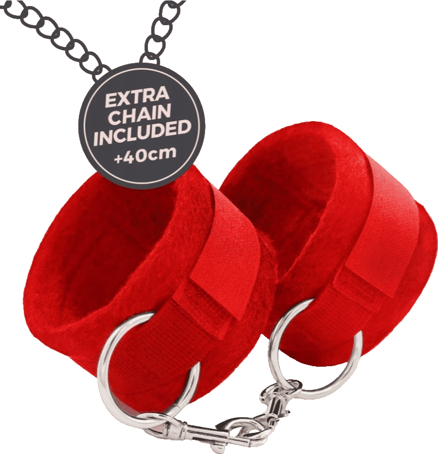 Manette sexy +40 cm di catena donna regolabili rossevbondage fetish BDSM bondage - 6