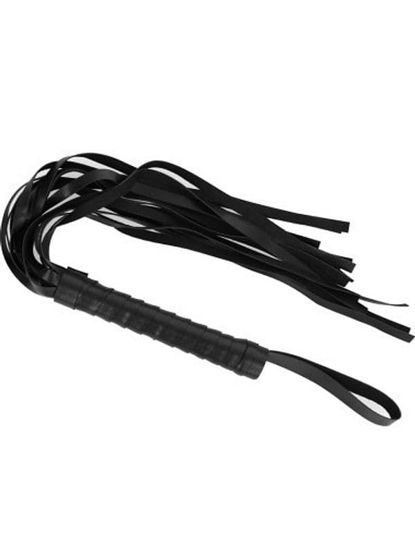 Intense Fetish Flogger Nero Pelle Vegana Frusta BDSM Ergonomica D-236014 - 2