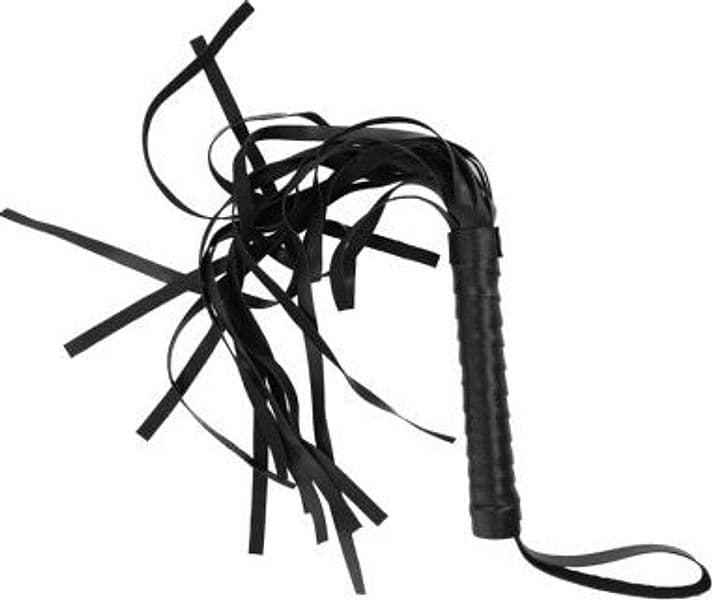Intense Fetish Flogger Nero Pelle Vegana Frusta BDSM Ergonomica D-236014 - 3