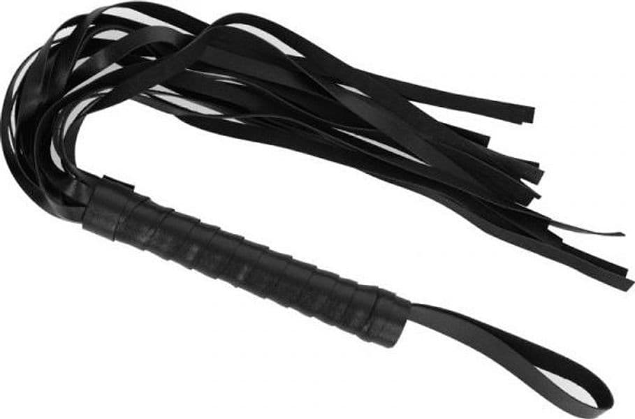 Intense Fetish Flogger Nero Pelle Vegana Frusta BDSM Ergonomica D-236014 - 6