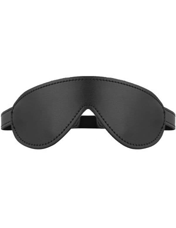 Intense Fetish Blind Mask Nera Pelle Vegana Mascherina BDSM D-236012 - 2