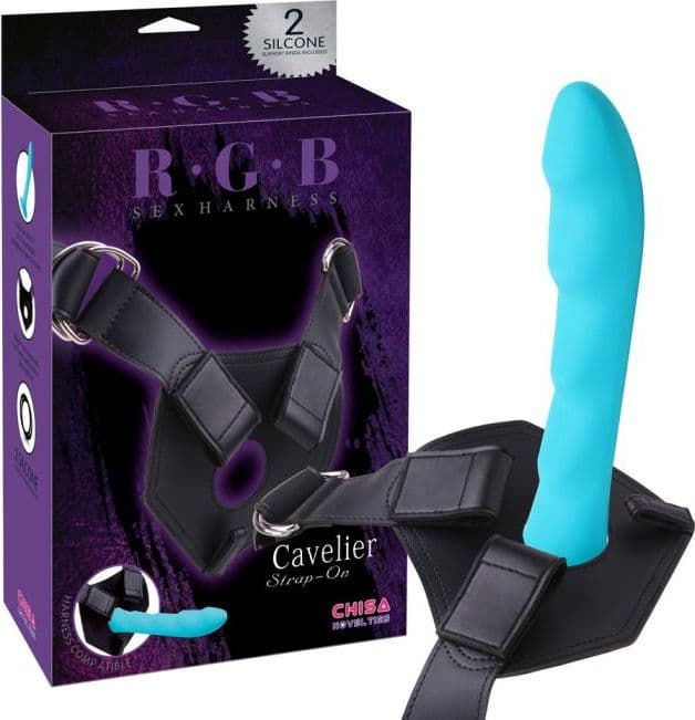 Chisa RGB Cavelier Strap-On Harness Dildo Silicone Blu Regolabile CN-522066352 - 2