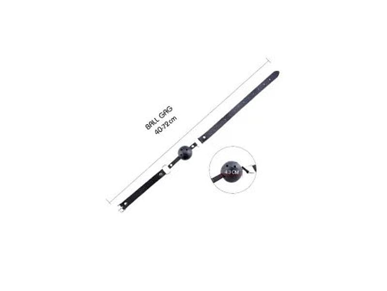 Alive Discretion Ball Gag Traspirante 4,5 cm Regolabile Nero BDSM bondage morso - 2