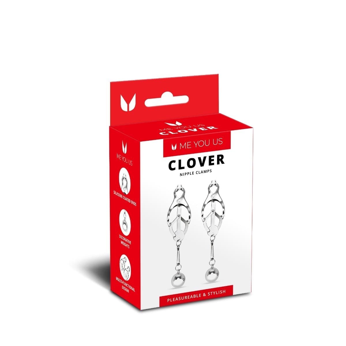 Me You Us Clover Pinze Capezzoli giapponesi Gioiello Pesi color Argento - 2