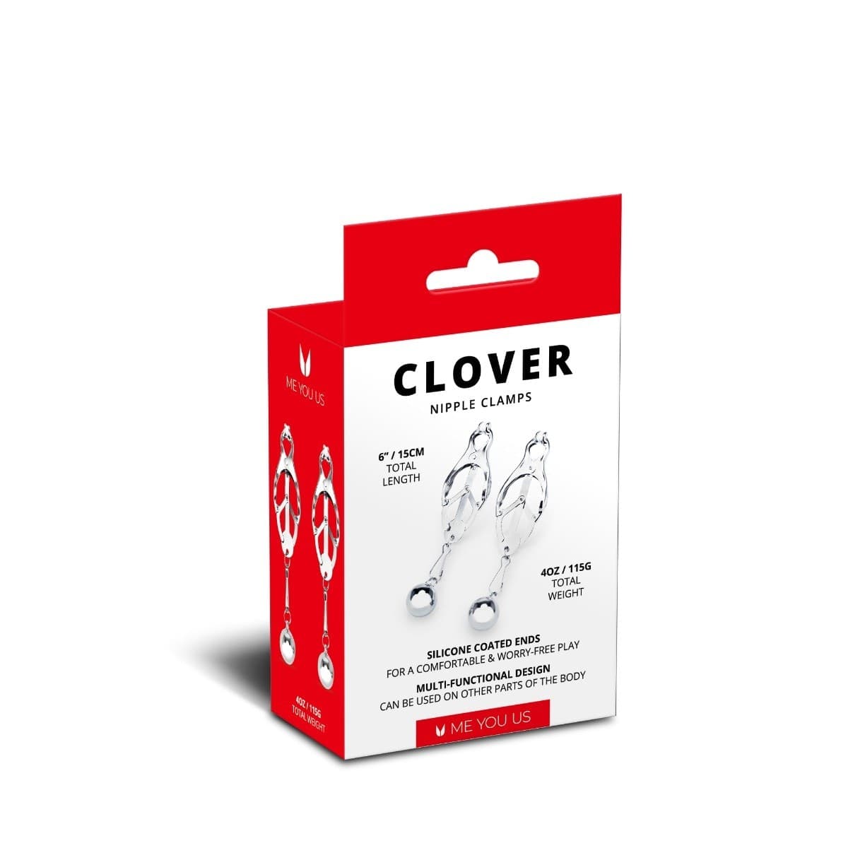 Me You Us Clover Pinze Capezzoli giapponesi Gioiello Pesi color Argento - 5