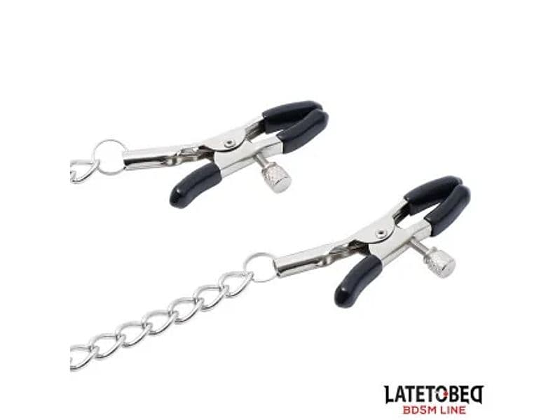 LATETOBED Pinze Capezzoli Regolabili Catena SLAVE BDSM Nipple Clamps Fetish - 5