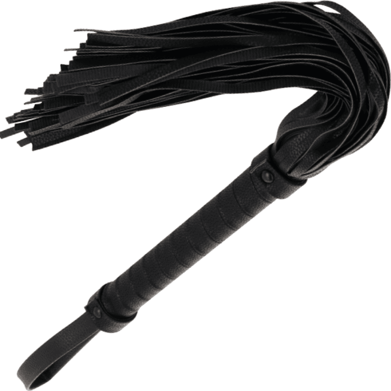 Darkness Black Flogger Frusta Bondage Nera Manico Pelle BDSM Fetish D-221214